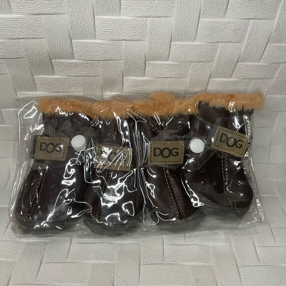 WINSOON Dog Australia Boots‎ Pet Antiskid Skidproof Sneakers Size 5 Brown - Picture 1 of 9